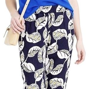 J. Crew Seaside Pant in Tropical Frond Linen Blend